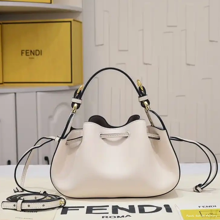 Vintage HOT Bucket Beige Mini Bag Fendi In Calf Leather Pomodorino 0524